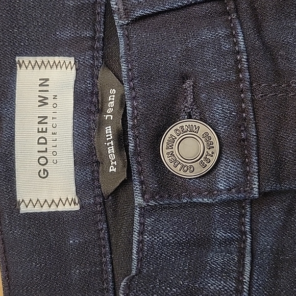 Golden Win Dark Wash Jeans w/ Silver Strip Coating - Picture 9 of 16